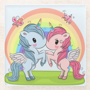 Unicorns Glass Coaster