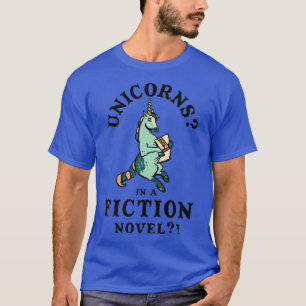 Unicorns In A Fiction Novel Funny Book Reading Cut T-Shirt