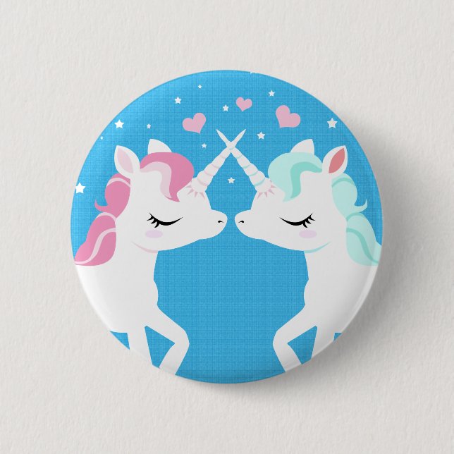Unicorns in love Button (Front)