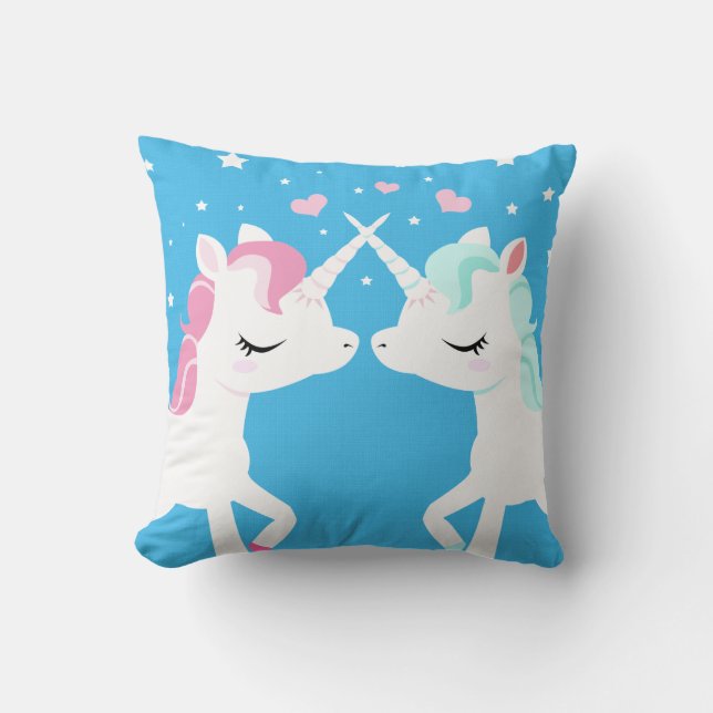 Unicorns in love cushion (Front)