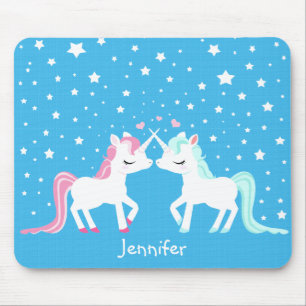 Unicorns in love mousepad Customisable
