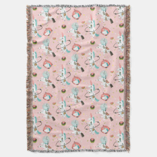 Unicorns In Space Pattern Throw Blanket
