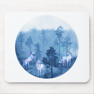 Unicorns in the mist mouse mat