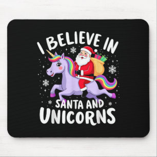 Unicorns Lover I Believe In Santa And Unicorns Chr Mouse Mat