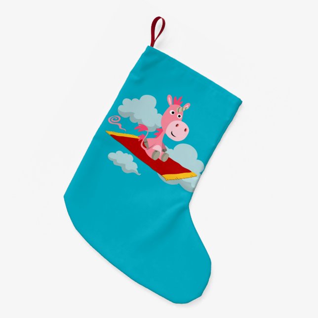 Unicorn's Magic Carpet Ride Christmas Stocking (Front (Hanging))