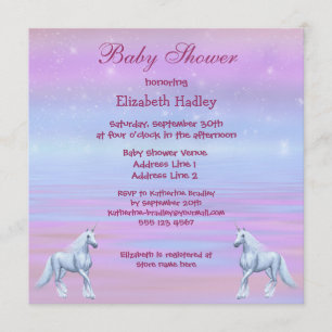 Unicorns Magical Fantasy Girls Baby Shower Invitation