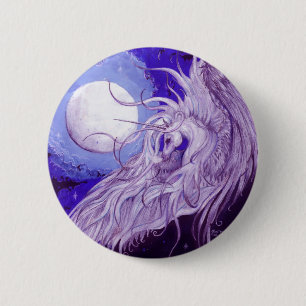 Unicorns Moons Lunar Pegasus Purple Blue Horse 6 Cm Round Badge