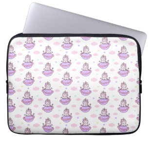 Unicorns on Planets Magical Space Pattern Laptop Sleeve