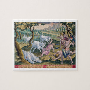 Unicorns on the Banks of the Indus, Hunted by Perm Jigsaw Puzzle