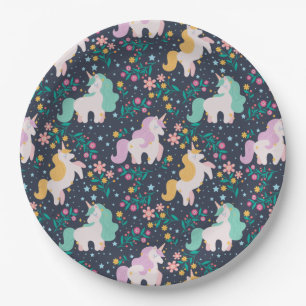 Unicorns Paper Plate