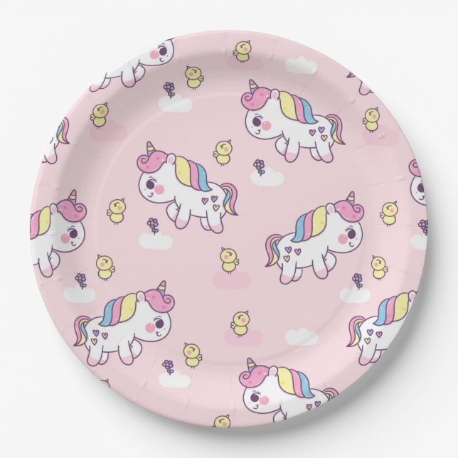 Unicorns Paper Plate (Front)