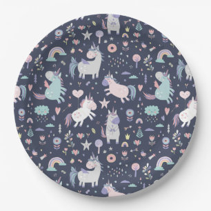 Unicorns Paper Plate