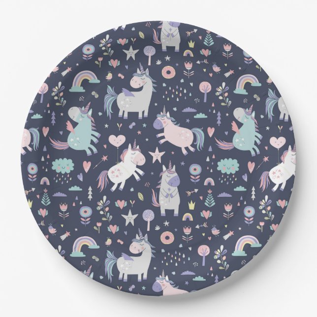 Unicorns Paper Plate (Front)