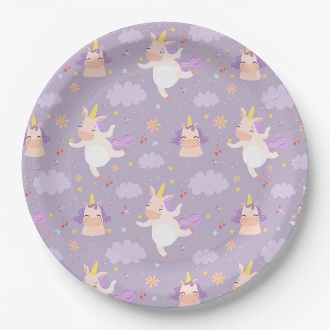 Unicorns Paper Plate (Front)