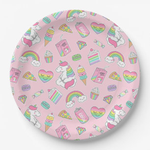 Unicorns Paper Plate