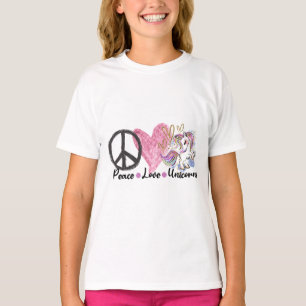 Unicorns Peace Love  T-Shirt