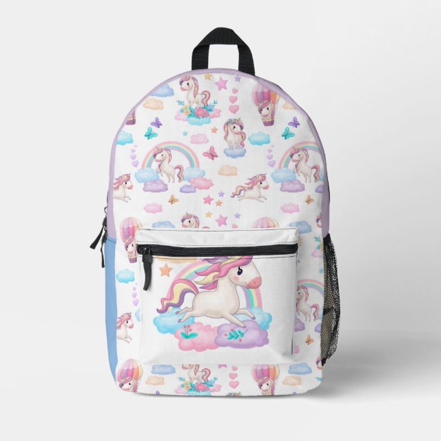 Unicorns Printed Backpack (Front)