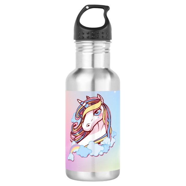 Unicorns & Rainbows 710 Ml Water Bottle (Front)