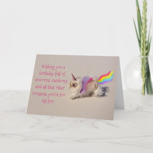 Unicorns, Rainbows and Birthdays Card (Front)