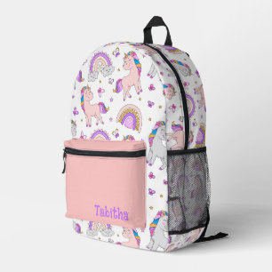 Unicorns, Rainbows and Butterflies Personalised  Printed Backpack