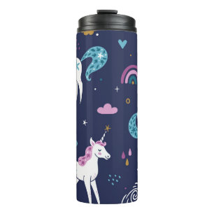 Unicorns Rainbows: Cute Cartoon Seamless Thermal Tumbler