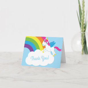 Unicorns & Rainbows Kid's Birthday Party Cute Card