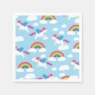 Unicorns & Rainbows Kid's Birthday Party Cute Napkin