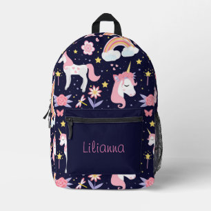 Unicorns & Rainbows Printed Backpack