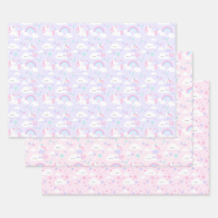 Unicorns & Rainbows Wrapping Paper Sheet