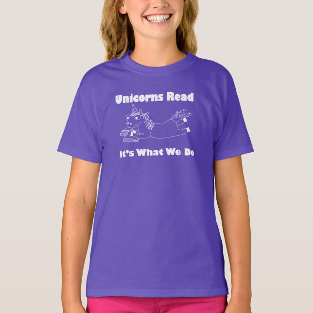 Unicorns Read...- Youth Tee Shirt - WL (Front)