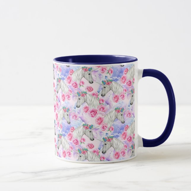 Unicorns & Roses Pattern Mug (Right)