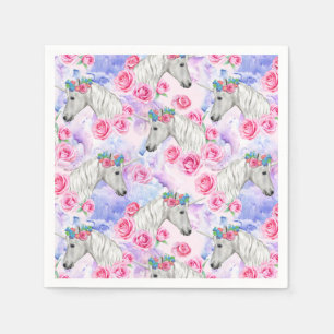 Unicorns & Roses Pattern Napkin