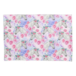 Unicorns & Roses Pattern Pillowcase