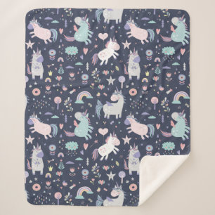 Unicorns Sherpa Blanket