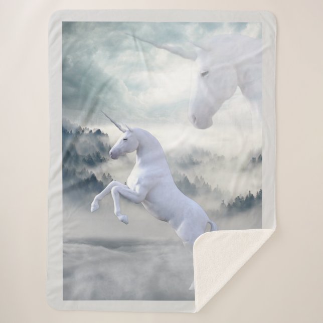 Unicorns Sherpa Blanket (Front)