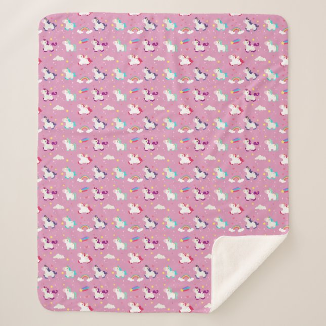 Unicorns Sherpa Blanket (Front)