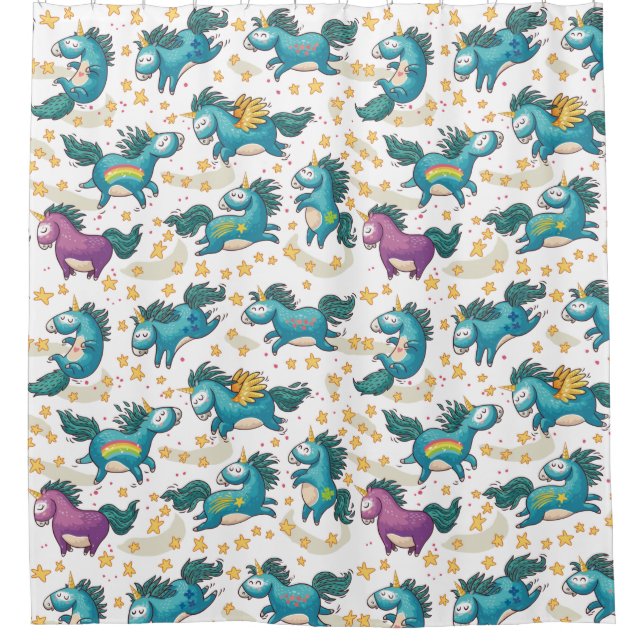 Unicorns Shower Curtain (Front)