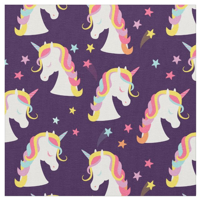 Unicorns & Stars Fabric (Close Up)
