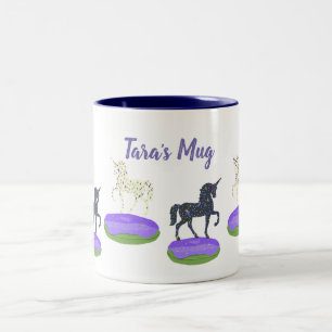 Unicorns Sweet  Doughnuts Art Two-Tone Coffee Mug