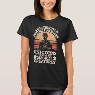 Unicorns Think vintage construction project manag T-Shirt