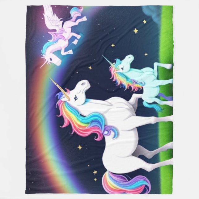 Unicorns with Magic Fleece Blanket (Front)