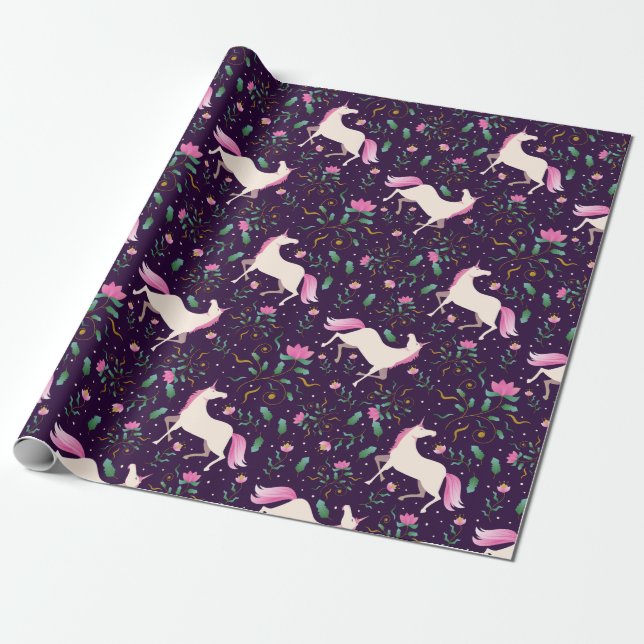 Unicorns Wrapping Paper (Unrolled)