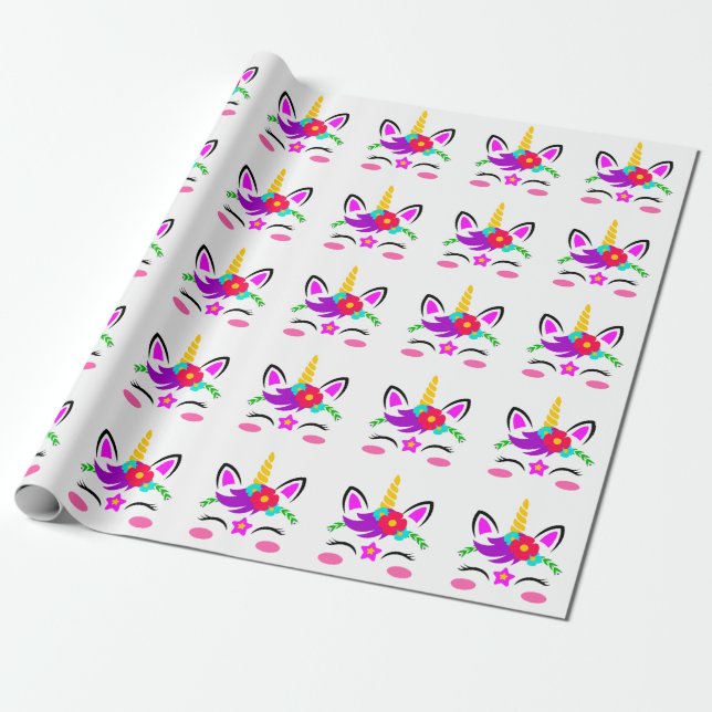 Unicorns Wrapping Paper (Unrolled)