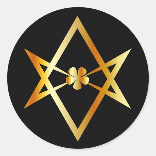 Unicursal hexagram symbol classic round sticker (Front)