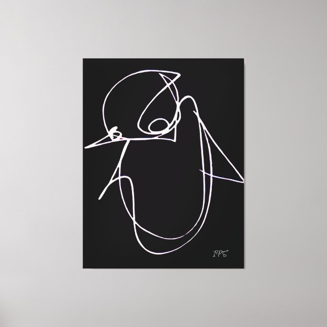 Unicursal Penguin by Tim Ozman Canvas Print (Front)