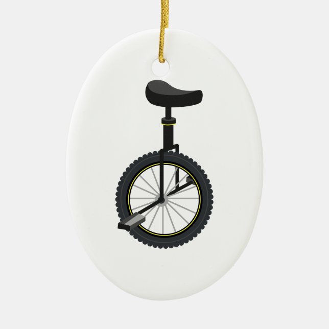 Unicycle Ceramic Tree Decoration (Front)