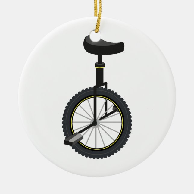 Unicycle Ceramic Tree Decoration (Front)