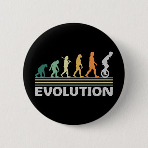 Unicycle Circus Artist Evolution Retro Funny 6 Cm Round Badge