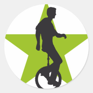 unicycle classic round sticker