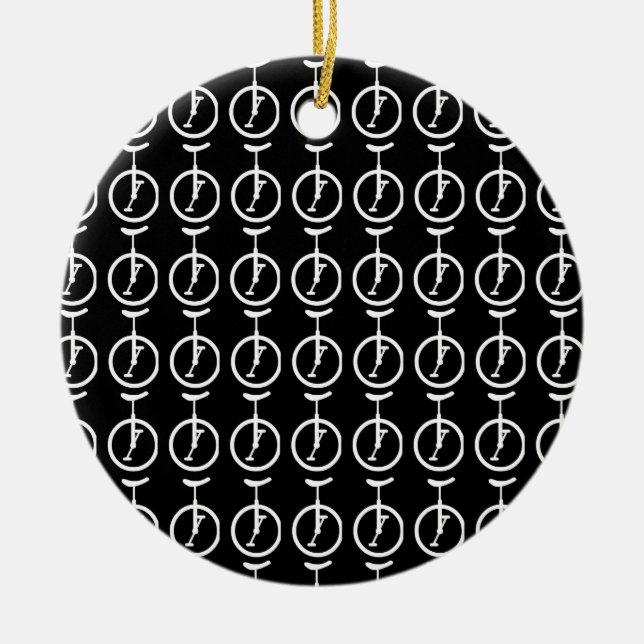 Unicycles Ceramic Tree Decoration (Front)